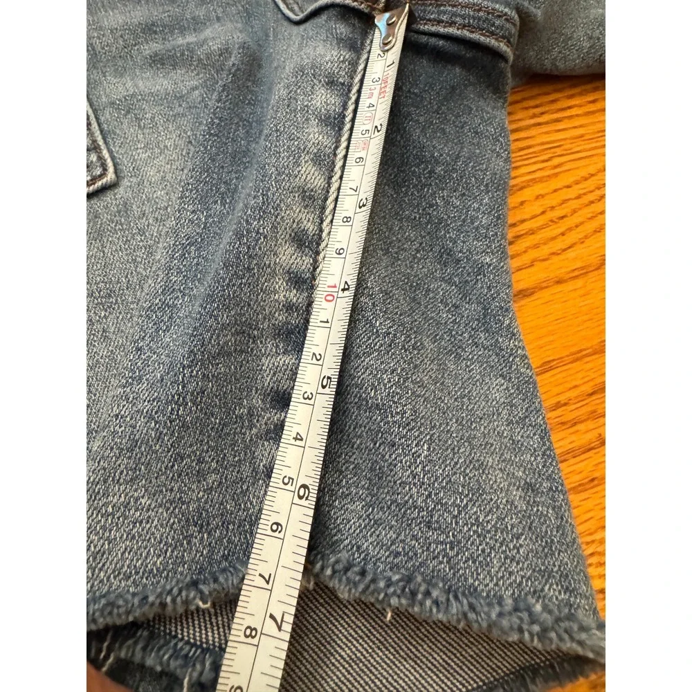 Judy Blue High Waist Back Flap Pockets Denim Shorts Women Size M Raw Hem Stretch